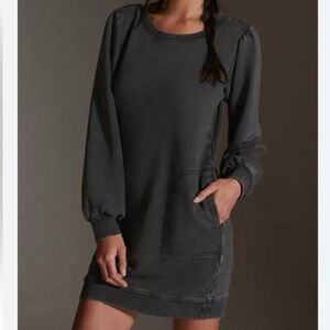 Daily Practice Anthropologie Sweatshirt Dress Mineral Black Sz M Casual Comfort